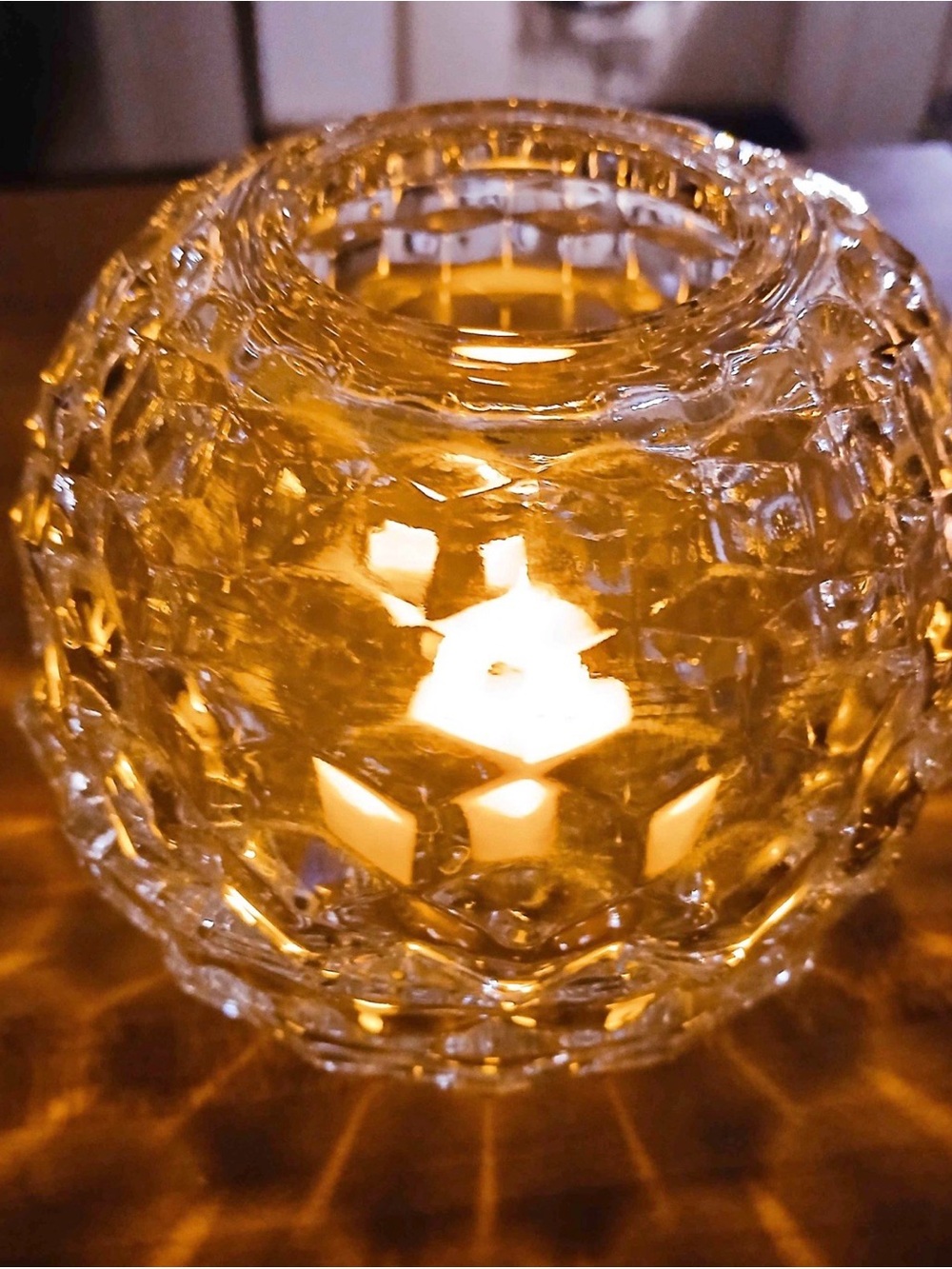 MCM clear crystal glass fairy lamp.